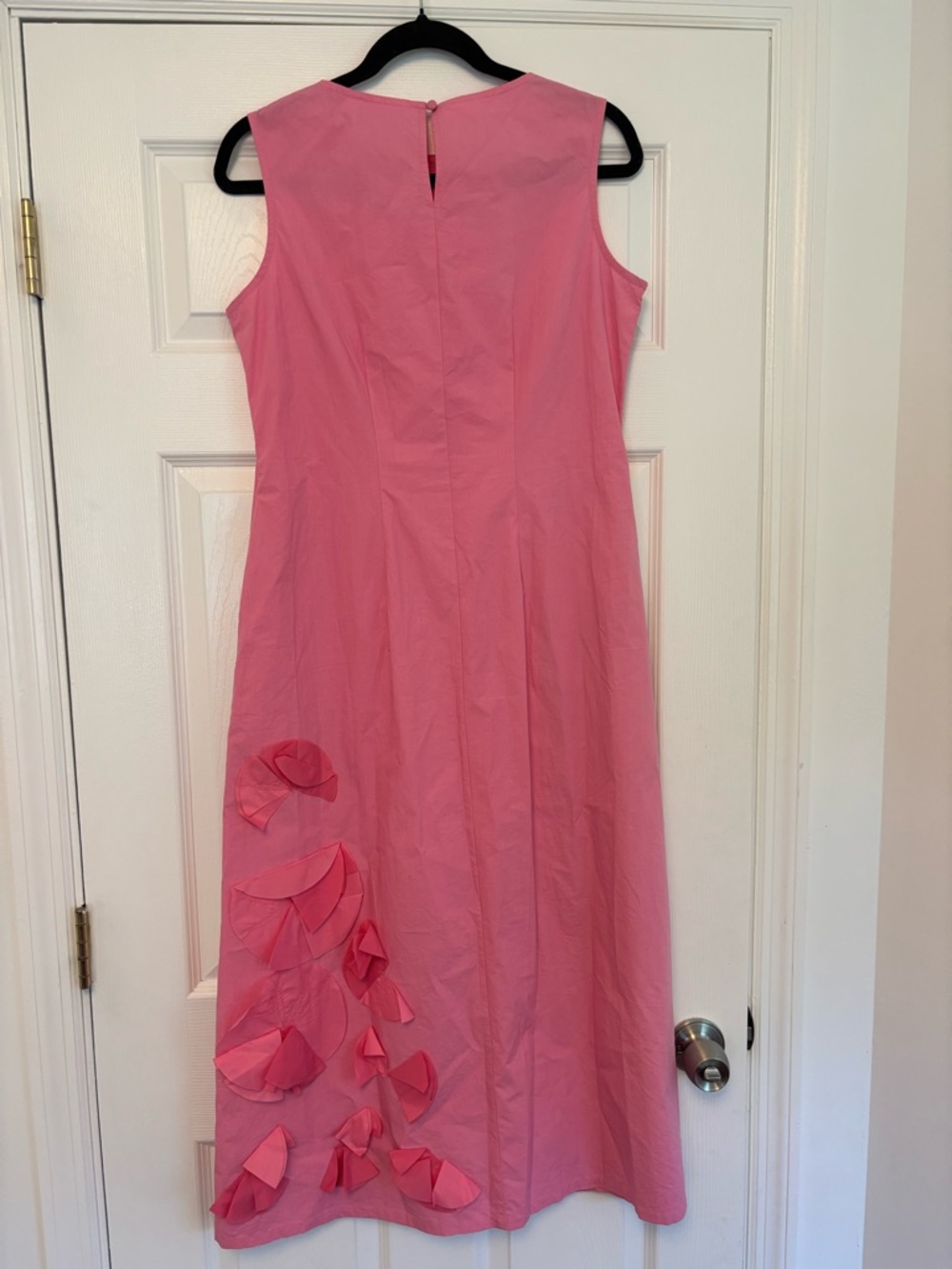 Frances Valentine Poplin Origami Flower Boatneck Sleeveless Midi Dress Small NWT - Picture 14 of 16